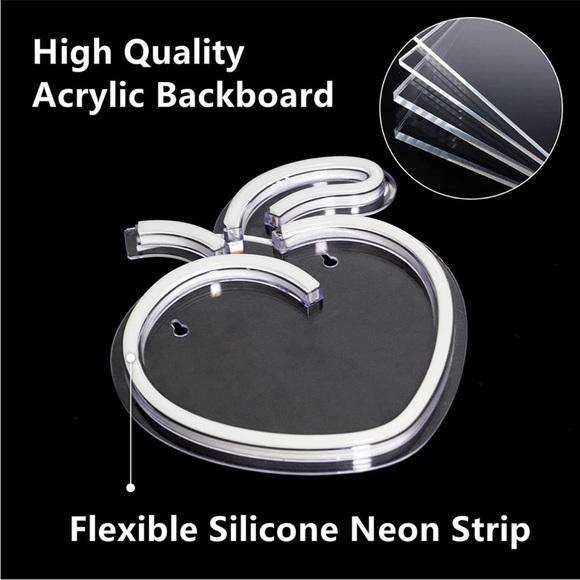 Pink Peach Neon Light Kawaii Wall Art Bedroom Kids Teen Cute Wedding Retro Decor - Picture 4 of 5